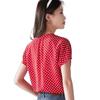 Camisa de Lunares para Mujer de Manga Corta Verano 2025 Nuevo Estilo Camisa Suelta Femenina con Cuello Blusa de Chifón Top