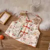 Colete estilo chinês infantil 2026 novo modelo de primavera para meninas, colete retrô, top Hanfu de bebê, casaco Hanfu estiloso