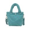 Bolso Cubo Sencillo 2024 Invierno Nuevo Corea del Sur Ins Pana Bolso de Hombro Cruzado Bolso de Mano con Texto para Mujer