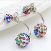 Pendientes de Bola Shambhala de Cristal Europeos y Americanos Pendientes de Bola de Diamante Plateado Versátiles Joyería de Comercio Exterior deseo