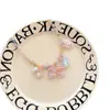 Collar de Princesa de Dibujos Animados de Resina Lindo para Niños Coreanos Cadena de Cuello con Colgante de Perlas de Color Dopamina para Primavera y Verano Decoraciones