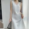 Vestido de Hada de Satén sin Mangas con Estilo Francés, Vestido Largo de Corte A, Diseño de Verano sin Espalda