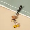 Chaveiro de Carro Pingente Flor de Ameixeira Madeira de Pêssego Cordão Semi-Acabado Tecido à Mão Fivela Viva Acessórios Argola Aberta Pregos de Chifre
