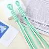 Bolsa de cuerda de nailon bicolor estilo miu cordón de doble hebra muñeca tejida a mano con cuerda colgante DIY decoración de bolsa colorida