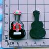 Flor de amor brilhante grande música de guitarra adesivo de geladeira grampo de cabelo corda de cabelo DIY cola creme resina acessórios patch