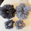 Scrunchie de Tecido com Estampa de Leopardo Oversized Estilo Coreano para Mulheres, Elástico de Cabelo Estilo Preguiçoso, Acessório de Cabelo de Luxo para Meninas