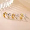 Pendientes Yilu de plata S925 pura chapados en oro, de círculo geométrico, sencillos y elegantes, adecuados para ir al trabajo, con un diseño único y versátil