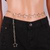 Explosões transfronteiriças europeias e americanas Corrente de corpo decorativo de estrela oca feminina Simples Jeans para todos os jogos Corrente de cintura de moda