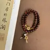 Pulseira de Contas de Sândalo Verde Material Antigo Pulseira de Sândalo Verde Multi-Voltas Estilo Mori Pulseira de Sândalo Retrô Pulseira de Estilo Étnico para Homens e Mulheres