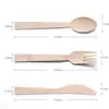 Ventas Directas de Fábrica Cucharas Desechables Cubiertos de Madera Vajilla Biodegradable Cucharas Pequeñas para Helado Yogurt Comida China y Occidental Pasta