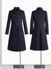 Casaco de Lã para Trabalho Feminino de Comprimento Médio Inverno Acolchoado Espesso Casaco de Lã Uniforme de Aeromoça Joalheria Roupas de Trabalho