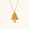 Collar con colgante de árbol de Navidad transfronterizo europeo y americano, chapado en acero inoxidable y oro de 18 quilates, estilo nicho de temperamento, collar creativo de alta gama para mujer.