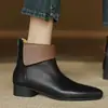 Botas Curtas Macias para Outono e Inverno Femininas, Botas Simples de Algodão com Bico Fino, Novo Estilo 2025 Botas Versáteis Francesas com Forro de Lã para Mulheres