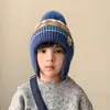 Chapéus Quentes de Inverno para Crianças Meninos e Meninas no Outono e Inverno, Chapéus à Prova de Vento com Proteção para Ouvidos para Bebês, Chapéus de Lã Grossos Tricotados
