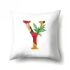 Funda de almohada de poliéster estampado de flor acuarela decoración de coche 26 letras inglesas funda de cojín para el hogar QTB14