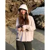 Roupa de Proteção Solar com Fio Original de Seda de Gelo UPF50+ para Mulheres, Top Tipo Capa de Verão Fino, Solto e Respirável com Aba de Borracha Preta, Jaqueta Amiga da Pele