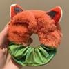 Bucle de pelo de animal loco de Nick Judy, peluche de zorro de dibujos animados con orejas de conejo, cuerda de goma para el pelo para mujer para otoño e invierno