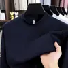 Camiseta antibacterial de algodón modal de manga larga de 10 A para hombre, colección otoño 2026, cuello redondo, color liso, sudadera básica casual para hombre