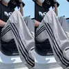 Pantalones Deportivos Cropped de Pierna Recta Modernos para Hombre, Pantalones de Chándal Casuales de Seda de Hielo para Primavera y Otoño, Pantalones Casuales Sueltos de Secado Rápido para Hombre de Verano