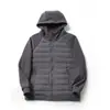 Jaqueta Masculina Acolchoada de Algodão com Capuz Costurada 2024 Inverno Nova Solta Versátil Casual Simples Cor Sólida Jaqueta Acolchoada de Algodão