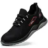 Zapatos de Protección Laboral Transfronterizos para Hombre, Zapatos de Verano Transpirables de Tejido Volador, Antiaplastastamiento, Antipinchazos, Zapatos de Trabajo Aislantes, Caña Baja, Ligeros, Antideslizantes
