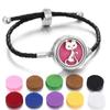 Pulseira de Óleo Essencial de Aromaterapia de Venda Quente Transfronteiriça Liga Difusor de Perfume Pulseira Corda Pulseira de Couro Preto para Homens e Mulheres
