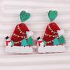 Pendientes de Navidad Europeos y Americanos, Forma de Corazón, Pendientes Acrílicos de Árbol de Navidad Coloridos, Colgantes de Oreja Simples y Únicos, Joyería para Mujer