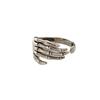 Anillo de palma dulce y genial estilo hip hop callejero, estilo retro con personalidad desgastada, anillo de calavera de cinco garras a la moda para mujer, venta al por mayor