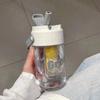 Novo copo de plástico de alto valor separação simples de chá dreno de chá copo de flor estudante menina portátil portátil copos com canudos