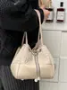 Bolso de Cubo de Mano de Moda para Mujer con Cadena Trenzada en Relieve de PU con Cordón, Elegante y con Estilo para el Trayecto Diario