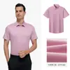 Camisa de negocios funcional de alta gama de manga corta de fibra de bambú nano a prueba de tres, se puede bordar con logo, camisa de hombre de alta gama sin arrugas