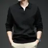 Suéter de punto con cuello de gaviota transfronterizo para hombre, nuevo estilo otoño e invierno, cuello vuelto, color liso, jersey, engrosado, moderno, de punto holgado, camiseta básica