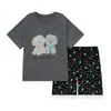 Pijama de Algodón Puro Estilo Nuevo 2026 para Mujer, Manga Corta de Verano Delgado Estilo Dibujos Animados, Ropa de Casa Linda de Verano para Estudiantes de Secundaria