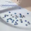 Pedras de Strass Zircônia Azul Claro com Fundo Reto para Nail Art, Pedras de Strass Zircônia Azul Mini com Fundo Reto Misturadas com Decorações de Unha Marquise, Gota e Quadradas