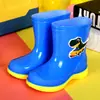 Botas de Lluvia para Niños Antideslizantes Suela Suave Lindo Dibujo Animado de Dinosaurio Forradas de Felpa Cálidas Extraíbles Botas de Lluvia para Hombres, Mujeres, Niños de Edad Media y Mayores