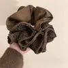 Goma para el Pelo Satinada Estampado de Leopardo ~ Atado Alto para Moño de Cuatro Capas de Gran Tamaño de Gama Alta, Cuerda para Cola de Caballo para Mujeres