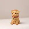 Talla de Madera de Ciprés Sin Pintar Sin Cera Perro Pequeño Pieza de Mano Talla en Madera Zodiaco Animal Lindo Perro Pastor Adorno de Fortuna