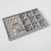 *Caja de joyería forro esponja almohadilla caja de pendientes joya de mano caja de almacenamiento de joyas interior de cajón rejilla de terciopelo