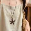 Nuevo Collar Colgante de Resina Estilo Étnico Chino Marrón Retro para Mujer Lanyard Cadena de Clavícula Accesorios Nuevo Estilo 2026