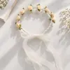 Super Faixa de Cabelo Flor Fada para Mulheres, Elástico de Cabelo, Faixa de Cabelo com Fita, Acessório de Cabelo de Verão, Elástico de Cabelo Integrado da Moda, Fita de Cabelo Trançada, Ornamento de Cabelo