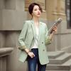 Casaco de Terno Feminino Primavera e Outono Casual 2023 Novo Estilo Coreano Elegante Slim-fit Abotoadura Dupla Estilo Britânico Terno