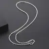 Plata de Ley 925 Lote Flor de Lote Flor de Coche Cruz Collar Moda Plata Tailandesa Cadena de Esquina Demasiado 3mm Cadena Larga Retro Vieja para Suéter