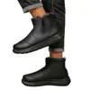 Botas Martin para Hombre 2025 Otoño e Invierno Estilo Nuevo Zapatos Cálidos Zapatos de Algodón Botas Cortas Antideslizantes Botas de Cuero Suaves y Cómodas
