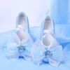 Zapatos de Ballet con Lazo Grande para Niñas que Practican Danza Zapatos Suaves con Suela de Gato para Niños para Actuación en Interiores 8085