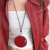 Novedad Ancora Rojo Cuello Colgante Cuero Portátil Clip para Gafas Bolso para Llaves Bolsa para Auriculares Cadena de Lana Colgante Accesorios