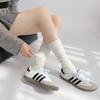Nuevos Calcetines Populares de Pantorrilla 2025, Finos de Tubo Largo para Primavera y Verano, Estilo Preppy para Mujer, Calcetines Blancos de Media Pantorrilla