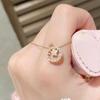 Collar con forma de corazón y anillo BB para mujer, con diamantes de la familia Zhou, colgante de corazón a corazón, cadena de clavícula, diseño de nicho simple para mujer.