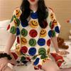 Pijamas de verano para mujer, sueltos, de talla grande, bonitos y bonitos, de manga corta, para estudiantes, estilo coreano, ropa de abrigo, ropa para el hogar, traje