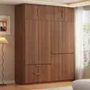 Guarda-roupa moderno minimalista para uso doméstico, armário de armazenamento para quarto, adequado para apartamentos alugados, com portas duplas, compartimentos separados, armário de armazenamento econômico para crianças