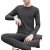 Ropa interior térmica de doble cara para hombre, engrosada y forrada de felpa, capa base de otoño para hombre y pantalones, transpirable
